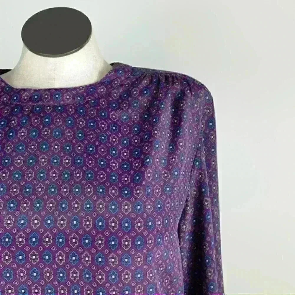 SK & Company Womens top size 14 purple geometric vintage 80s 90s